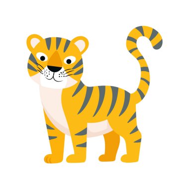 Şirin Kaplan. Düz vektör clipart, izole edilmiş arkaplan ile illüstrasyon.