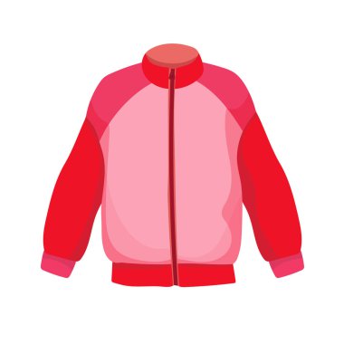 Fermuarlı sweatshirt. Düz vektör clipart, izole edilmiş arkaplan ile illüstrasyon.