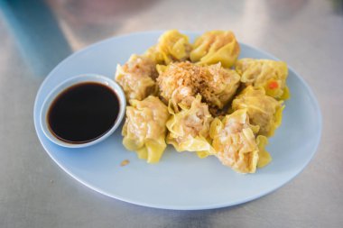Çin buğulanmış karides veya domuz köfte lezzetli Çin aperatifler, Dimsum, Çin gıda, Çin buğulanmış dimsum tür