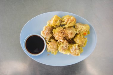 Çin buğulanmış karides veya domuz köfte lezzetli Çin aperatifler, Dimsum, Çin gıda, Çin buğulanmış dimsum tür