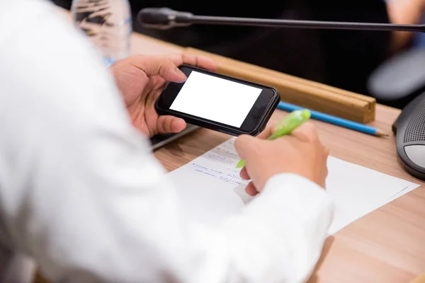 Les Gens Affaires Qui Travaillent Sur Ordinateur Portable Téléphone Dans — Photo