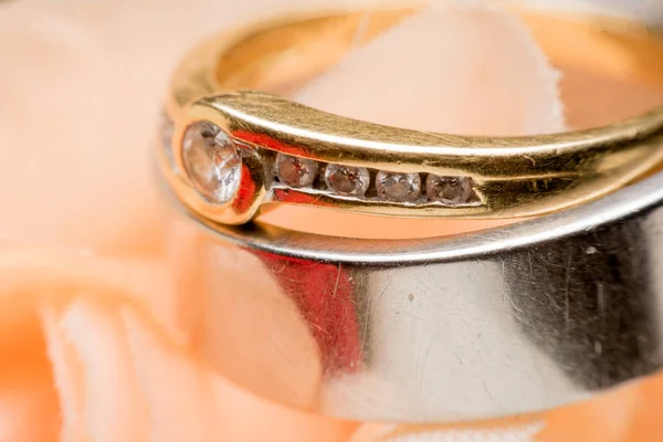 Ring Rose Wedding Rings Engagement Rings Wedding Ceremony — Stock Photo, Image