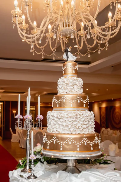 Beautiful Wedding Cake in wedding day, wedding reception — Stock Photo, Image