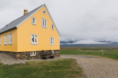 Vermahlid, İzlanda - Ağustos 2018: Glaumbaer folk Miras Müzesi geleneksel İzlanda evlerde.