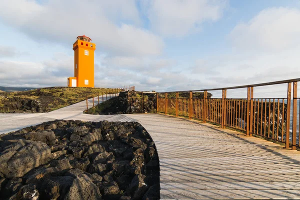 Snaefellsnes Ісландія 2018 Серпня Подання Над Помаранчевий Башта Svortuloft Маяк — стокове фото