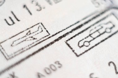 Avrupa Birliği kabul pullarının yakın çekim makro detayı