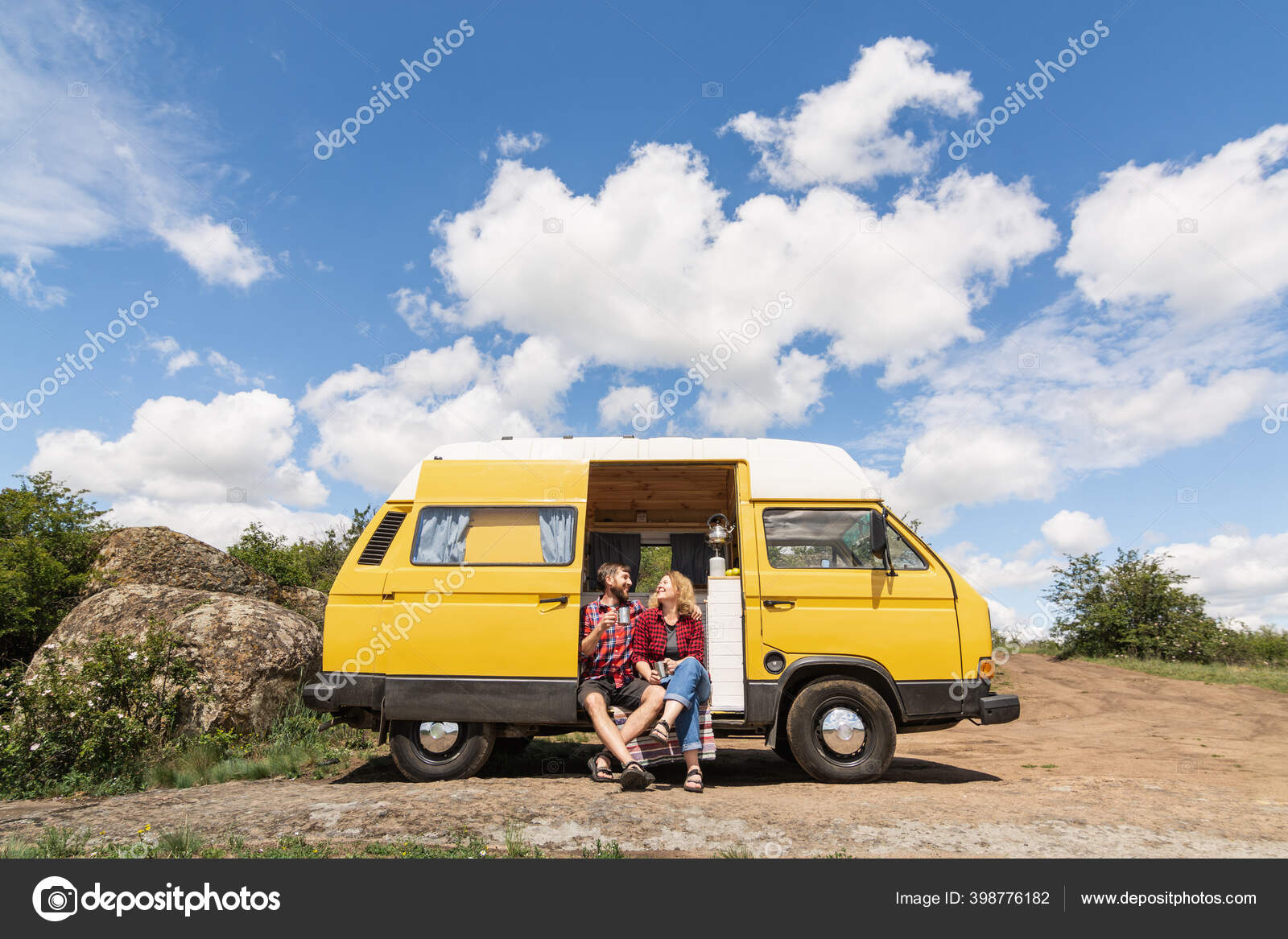 yellow camper van
