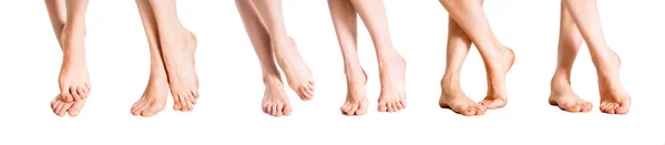 Ženské nohy. Izolované na bílém. — Stock fotografie