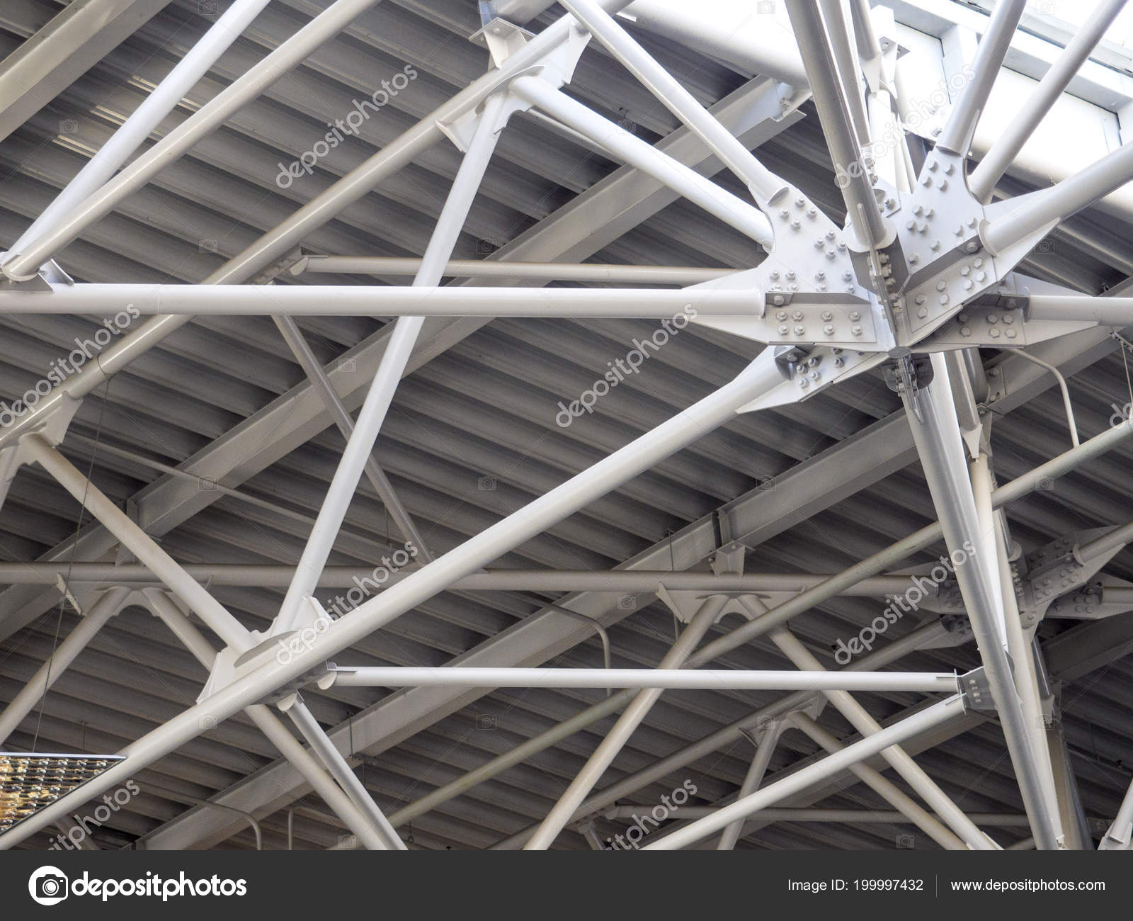 Structure Of Steel Roof Frame For Building Construction