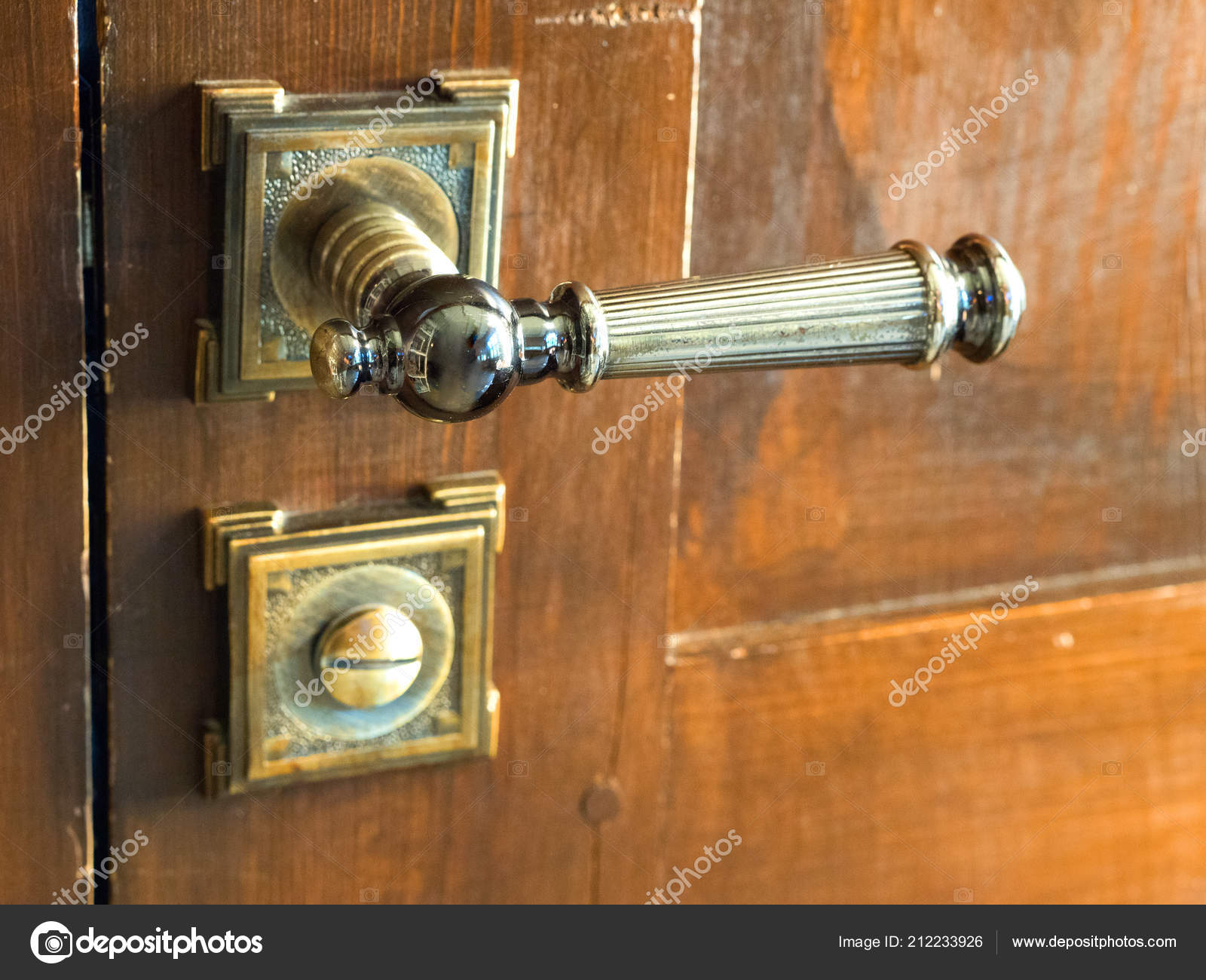 Antique Metal Door Knob Old Wooden Door Stock Photo C Dmitryvbel