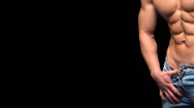 Kot onun kaslı abs ve vücut gösteren adamdır