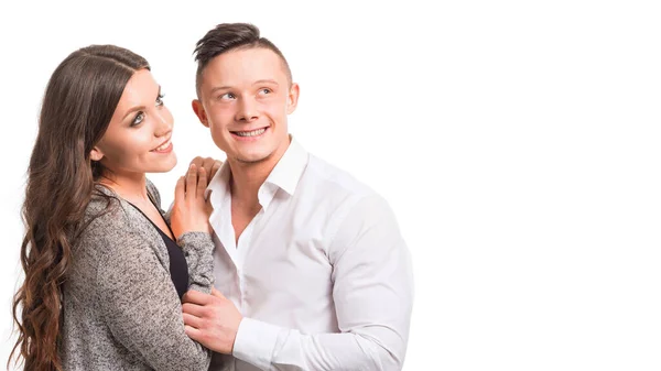 De cerca pareja milenaria enamorada. Retrato de una pareja planeando un futuro feliz. Tierna relación amar a la gente . — Foto de Stock