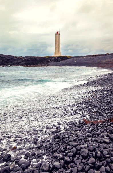 White Lighthouse Extreme West Coast Iceland Snaefellsnes Peninsula — Stock Photo, Image