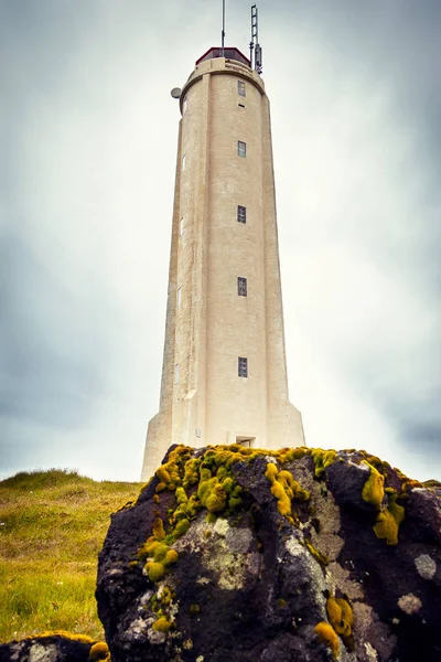 Faro Blanco Costa Oeste Islandia Península Snaefellsnes —  Fotos de Stock