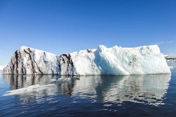 Panorama Des Icebergs Flottant Dans Lagon Bleu Jokulsarlon Iceland — Photo