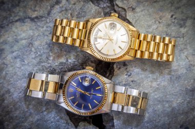Rolex Oyster Perpetual Day- Tarih ve Oyster Blue saat kayaçlarda