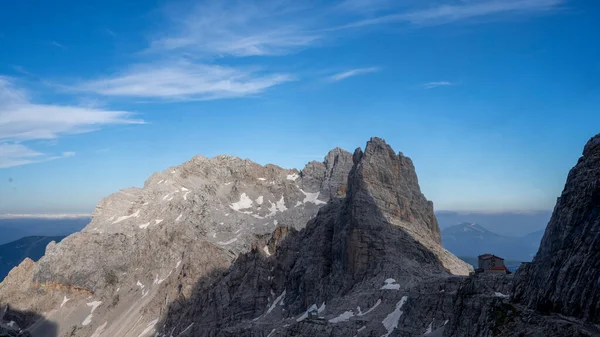 Vista Panorâmica Sobre Cadeias Montanhosas Das Dolomitas Itália — Fotografia de Stock