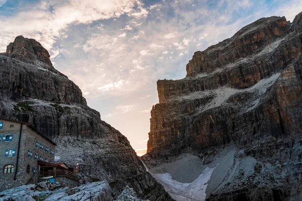 Panoramautsikt Över Bergskedjorna Dolomiterna Italien — Stockfoto