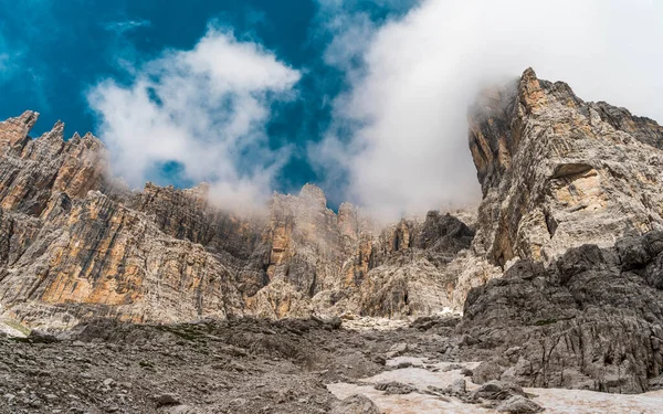 Vista Panorâmica Sobre Cadeias Montanhosas Das Dolomitas Itália — Fotografia de Stock