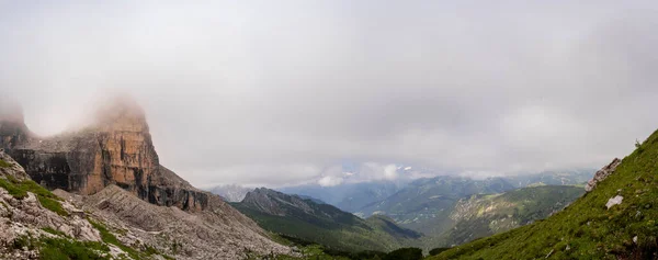Vista Panorâmica Sobre Cadeias Montanhosas Das Dolomitas Itália — Fotografia de Stock