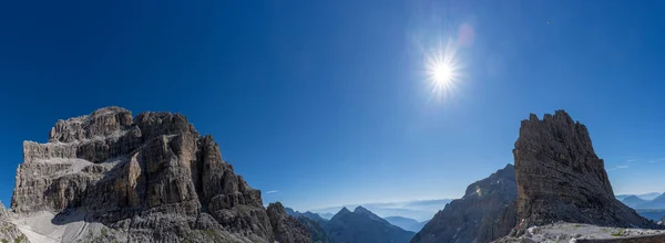 Vista Panorâmica Sobre Cadeias Montanhosas Das Dolomitas Itália — Fotografia de Stock