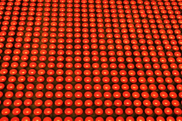 Gruppo Sfondo Pannello Pulsante Rosso Circolare Fondo Rosso Modello Metallico — Foto Stock