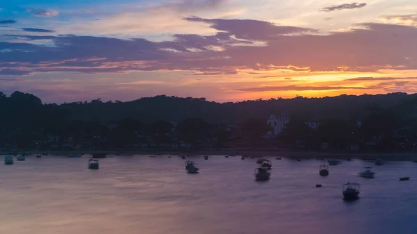 Weergave Van Itacare Village Bahia Bij Zonsondergang — Stockfoto