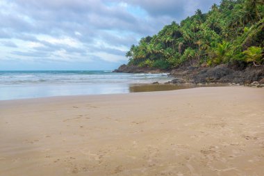 Geç öğleden sonra doğada kayalık bir Beach şaşırtıcı görünümü
