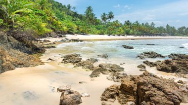 Itacare, Brezilya - 7 Aralık 2016: Itacarezinho harika plaj Bahia eyalet Brezilya ülkede