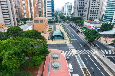Sao Paulo, Brazil, mai 26, 2018: Aerial view of the new modern Moema subway station in Sao Paulo clipart