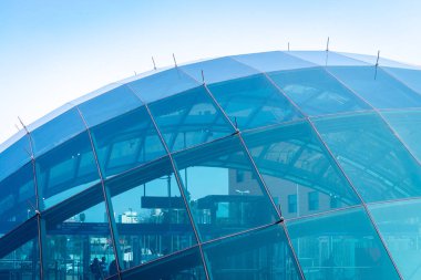 Sao Paulo, Brezilya, mai 26, 2018: cam kubbe detay yeni Eucalipto metro istasyonunun Sao Paulo