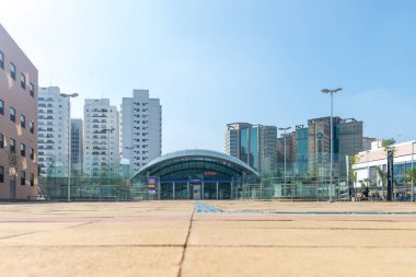 Sao Paulo, Brezilya, mai 26, 2018: yeni modern Eucalipto Metro İstasyonu Sao Paulo Brezilya