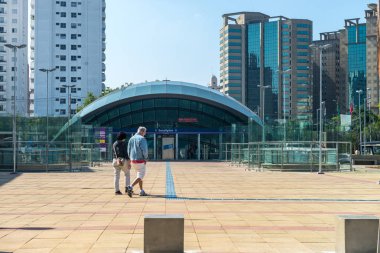 Sao Paulo, Brezilya, mai 26, 2018: yeni modern Eucalipto Metro İstasyonu Sao Paulo Brezilya