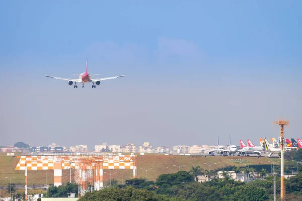 Sao Paulo Brasilien Mai 2018 Flygplan Som Landar Flygplatsen Congonhas — Stockfoto