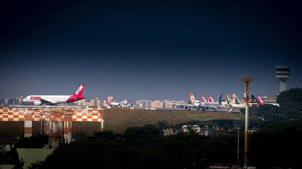 Sao Paulo Brazil Mai 2018 Tráfico Aéreo Aeropuerto Congonhas Sao — Foto de Stock