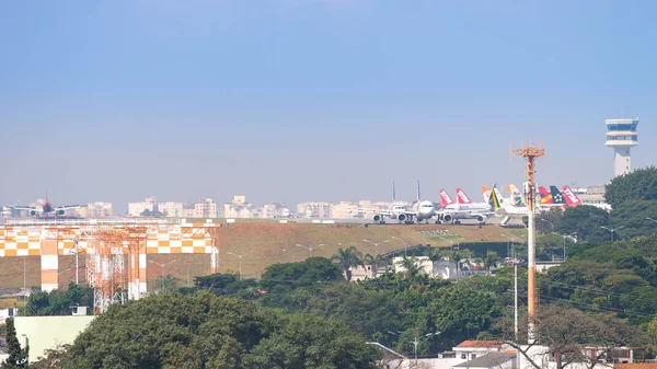 Sao Paulo Brasilien Mai 2018 Flygtrafiken Flygplatsen Congonhas Sao Paulo — Stockfoto