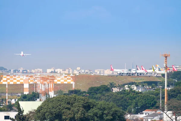 Σάο Πάολο Βραζιλία Μάι 2018 Εναέριας Κυκλοφορίας Στο Αεροδρόμιο Του — Φωτογραφία Αρχείου