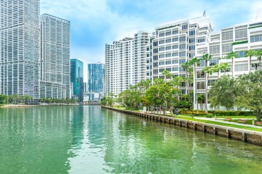 Miami, Amerika Birleşik Devletleri - 10 Haziran 2018: Brickell anahtar binalarda Miami downtown