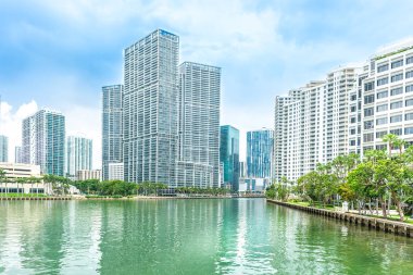 Miami, Amerika Birleşik Devletleri - 10 Haziran 2018: Brickell anahtar binalarda Miami downtown