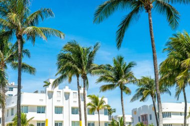 Miami, Amerika Birleşik Devletleri - 12 Haziran 2018: Ocean drive Avenue Miami binalar