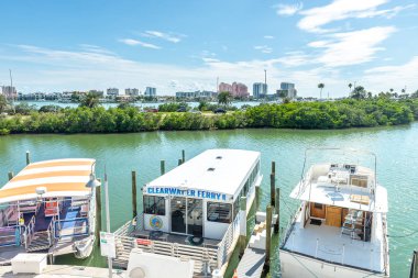 Clearwater, Amerika Birleşik Devletleri - 15 Haziran 2018: tekneler demirli Clearwater Florida Marina'da