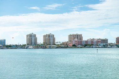 Clearwater, Amerika Birleşik Devletleri - 15 Haziran 2018: görünümü marina Clearwater Florida ve binalar