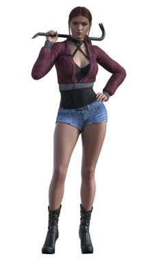 Ceketli ve şortlu modern bir kadın.