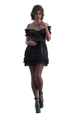 Siyahlı şirin bebek danteli elbise