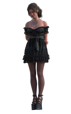 Siyahlı şirin bebek danteli elbise