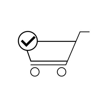 Alışveriş arabası simgesi izole edildi. Vektör illüstrasyonu