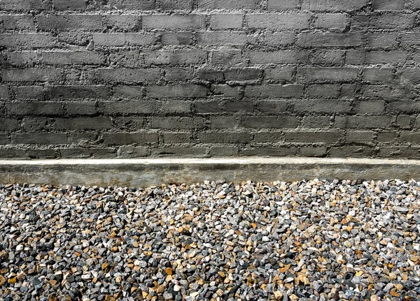 Грубая Стена Кирпича Каменном Полу — стоковое фото