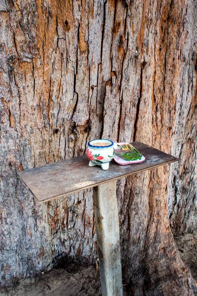 소나무 후견인 테이블 — 스톡 사진