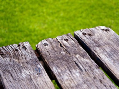 Eski ahşap Pano yüzeyine doku / greensward arka plan