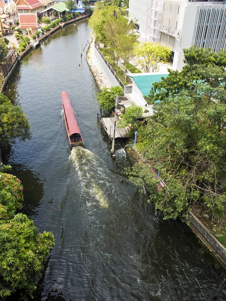Barco Cola Larga Bangkok Canal — Foto de Stock